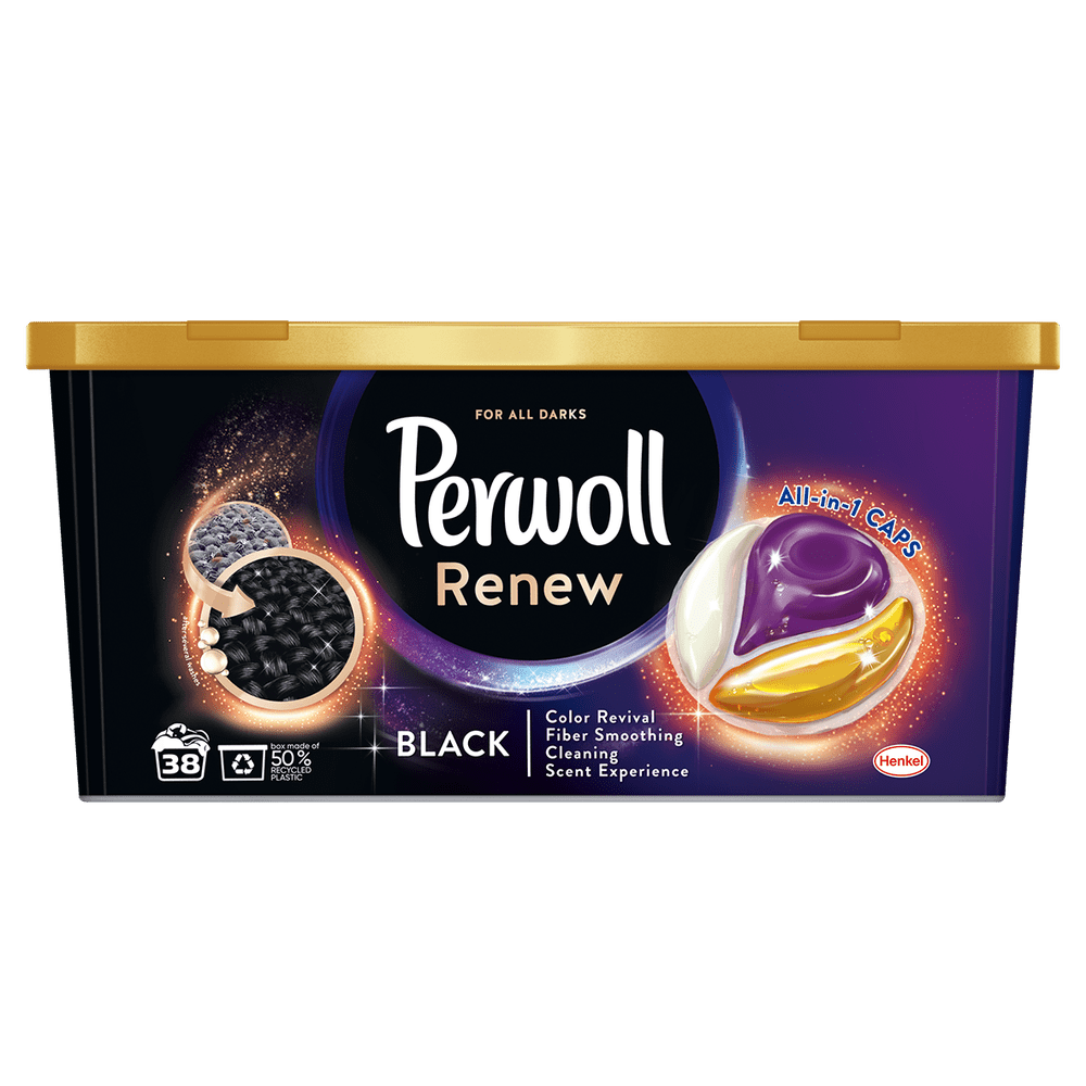 Perwoll Renew & Care Caps Black, 38 praní